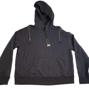 Monrow Sweatshirt Womens Medium Open Back Zipper Pullover Charcoal Hoodie New - Picture 1 of 13