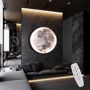 Moderna lámpara de pared lunar regulable con mando a distancia, lámpara de pared lunar LED, (60 cm) - Imagen 1 de 10