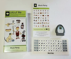 Cartucho Cricut Lite: Block Party 2010 completo barbacoa comida gente formas mascotas - Imagen 1 de 5