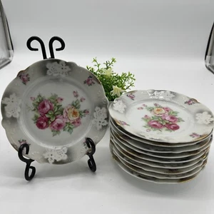 Set di 10 piatti da dessert vintage Bavaria Roses Cina 6,5" - Foto 1 di 7