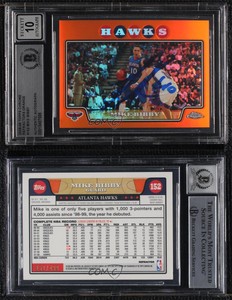 2008-09 Topps Chrome Orange Refractor /499 Mike Bibby BAS Certified BGS Encased