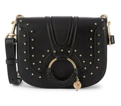 NWT See by Chloe - Hana Star-Studded Leather Bag - black CHS20US896723001 - Image 1 of 4