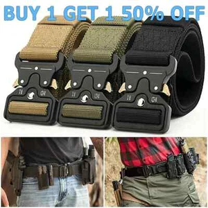 Men Casual Military Tactical Army Adjustable Quick Release Belt Light Weight - Picture 1 of 16