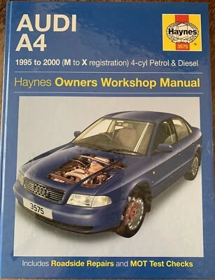 HAYNES Owners Workshop Manual AUDI A4 -1995-2000, M to X reg-hardback Nearly New - Image 1 of 3