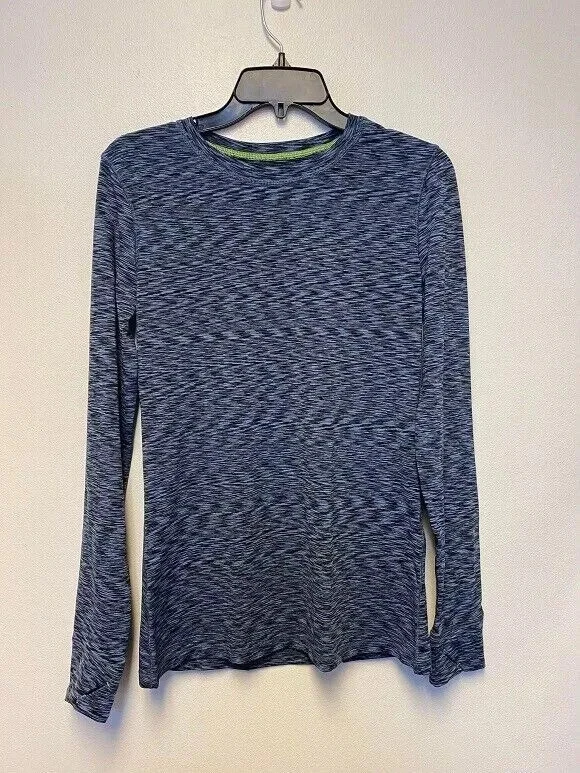 CUDDL DUDS FEMININO CAMADA QUENTE MANGA LONGA COM FUROS PARA O POLEGAR MÉDIO, AZUL *NOVO - Imagem 1 de 1