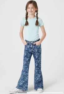 Forever 21 Girls Floral Flare Jeans - Picture 1 of 5