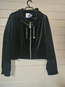 Sheike Black Cropped Jacket Size Large Velvet - Picture 1 of 7