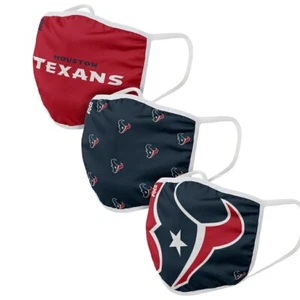 3 Pack Houston Texans Officially Licensed NFL Resuable Washable Face Mask Cover - Picture 1 of 5