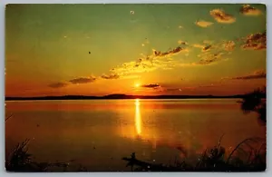 Postcard Alderdale Ontario c1956 Greetings Scenic Sunset Lake View From Powassan - Picture 1 of 2