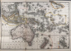 1891 Australasia, Micronesia, Melanesia, Polynesia Original Antique Map - Picture 1 of 2