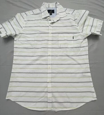 Regatta Sport Mens Slim Fit Shirt Short Sleeve Collares Stripes Size m White - Image 1 of 4