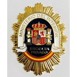 PLACA METAL ESCOLTA PRIVADO CON CARTERA PORTAPLACAS - Imagen 1 de 2