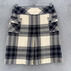 Gonna Talbots donna 12 avorio a quadri misto lana tasche sopra il ginocchio linea A plissettata - Foto 1 di 11