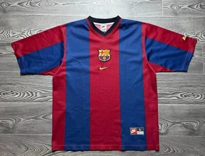 Nike Original FC Barcelona Home Soccer Jersey 1998-1999 SIZE L - Picture 1 of 16