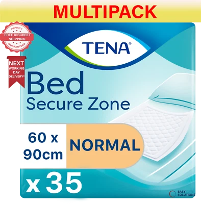 TENA Bed Normal Disposable Incontinence Bed Pads 60 x 90cm - 4 Packs of 35