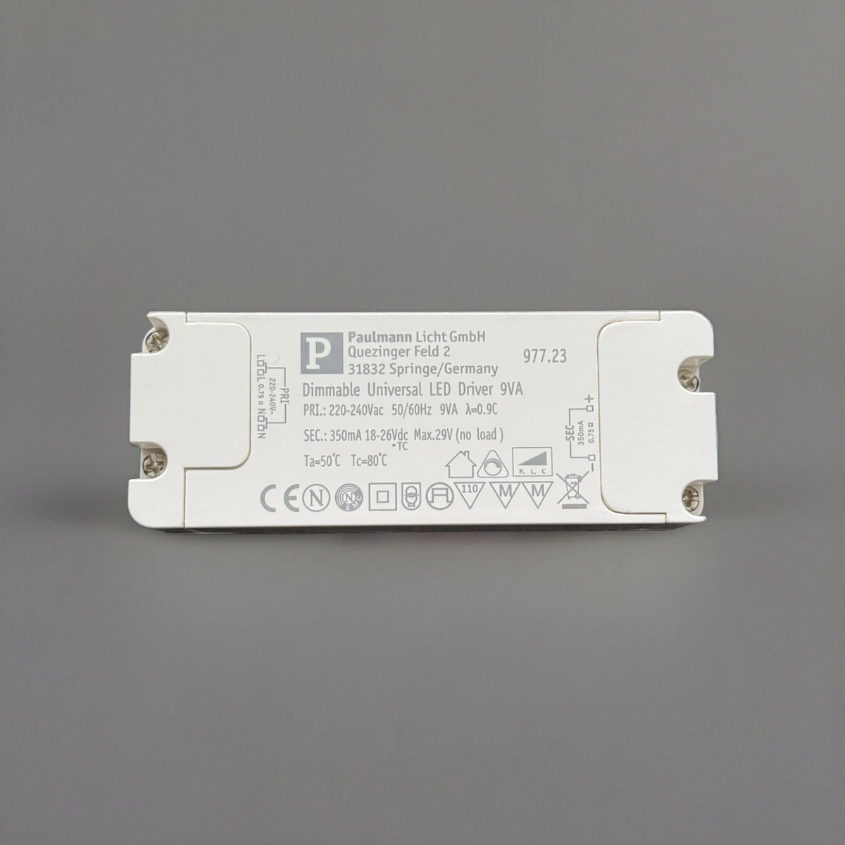 Paulmann 987.54 LED Treiber (Netzteil) - 12V Gleichstrom, Flach, Mit Steckverbinder, Silber