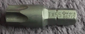 Wera Torx TX 55 x 35 mm Schraubendreherbit TX55 T55 Star 867/2 Z TX 5/16 Antrieb - Bild 1 von 1