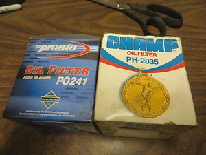 OIL FILTER GROUP of 2 FILTERS 1 EA CHAMP # PH2835 + PRONTO # PO241 - Picture 1 of 4