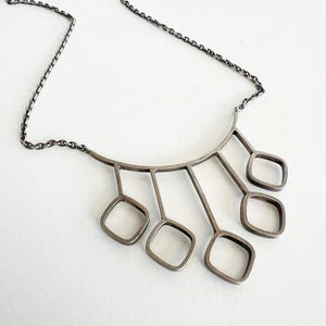 Vintage VICTOR JANSSON Sweden MODERNIST 830 Silver Necklace Signed Mid Century - Picture 1 of 13
