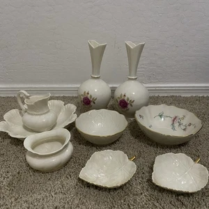 9 Teile Lenox Morning Blossom Speisegedecke Salatteller Tasse Untertasse Schüsseln Vintage - Bild 1 von 13