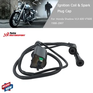New Ignition Coil & Spark Plug Cap For Honda Shadow VLX 600 VT600 1988-2007 - Picture 1 of 10