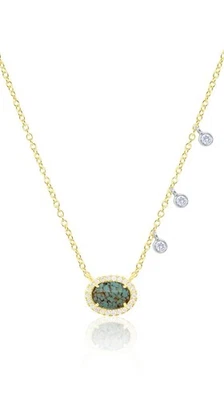 Meira T diamond turquoise pendant chain yellow silver pendant Necklace 16-18”New - Image 1 of 4