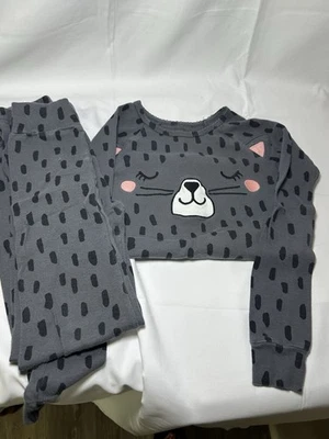 Conjunto Pantalón Carter’s Juvenil Pijama Estampado Gato Gris Y Rosa Talla 7 Foto 1 de 4