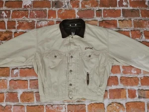 Diesel Handwriting Jeans Vintage DENVER Winter Jacket Beige Size: M Rare - Picture 1 of 9