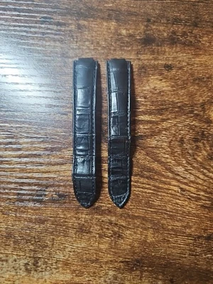 Оригинальный ремешок для часов Cartier 18,5/15 мм черная аллигаторская кожа KD203BN67 - Изображение 1 из 4