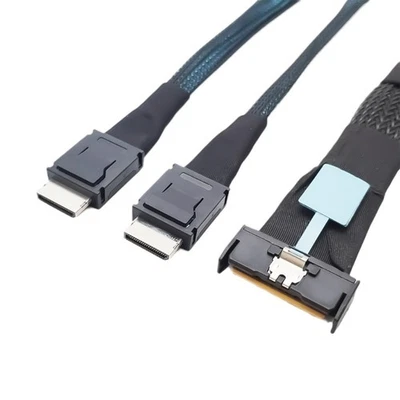 Professional Grade Server Cable from MCIO 8i 74Pin to 2x SFF 8611 for Stable - Image 1 of 4