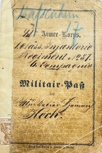 Militair-Pass 1st Nassau Inf Reg No. 87 Paris Siege 1870/71 Franco-Prussian War - Picture 1 of 11