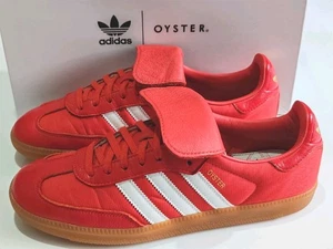ADIDAS *SAMBA OG X OYSTER HOLDINGS* (G26700) RED MENS LEATHER TRAINERS UK 8.5 - Picture 1 of 18
