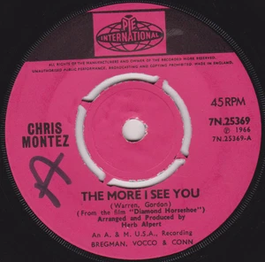 Chris Montez ‎– The More I See You (Pye 1966) 7" vinyl single VG/- - Bild 1 von 4