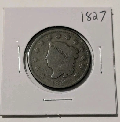 1827-P Philadelphia Coronet Head Large Cent U.S. Mint - Image 1 of 3