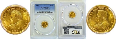 1904 Lewis & Clark $1 Gold Commemorative PCGS MS-63 - Image 1 of 3