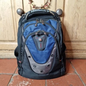 Wenger Swiss Gear Ibex 17" Laptop Backpack Black Blue 600638 Tablet Pouch - Photo 1/23