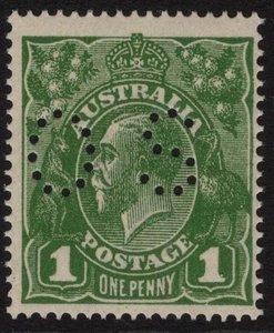 1d VERDE KGV ÚNICO WMK PERF "OS" CON VARIEDAD "HELECHOS" (BW77(4)ia) COMO NUEVO DESQUICIADO - Imagen 1 de 1