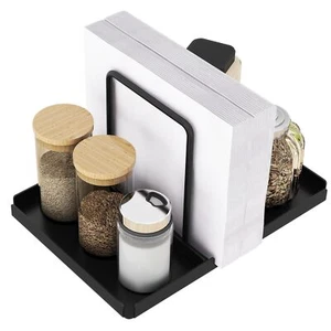 Napkin Holder For Table Metal Napkin Holder With Salt And Pepper Shakers Caddy S - Picture 1 of 8