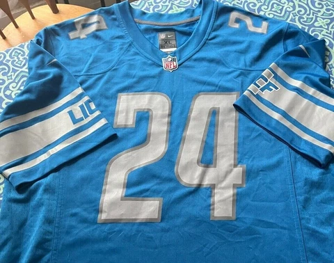 Nike Detroit Lions NFL Official On-Field Home Blue Jersey - XL #24 - Barely Used Cover