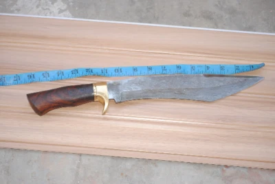 Custom Handmade FORGED Damascus Bowie Fixed Blade Skinner Knife - Image 1 of 4