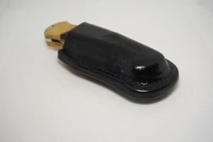 handmade buck 112 leather sheath Grade B dark black waxed upright Sheath Only - Picture 1 of 12