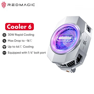 Red Magic Cooler 6 ventilador de refrigeração clipe traseiro 30W RGB radiador de telefone para jogo ao vivo - Imagem 1 de 4