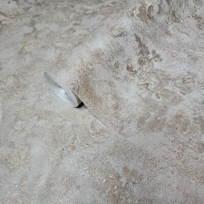 Gray bronze gold metallic faux mud plaster distressed textured modern Wallpaper - Image 1 of 4