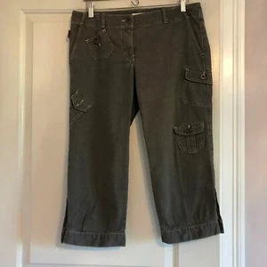 Neu ohne Etikett Moschino Jeans Baumwollmischung khaki Cropped Hose GR IT 46/US 12 - Bild 1 von 9