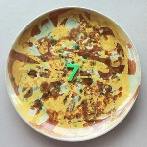 MCM 11.5" TALAVERA POTTERY Abstract Modernist Wall Plate No 7 CAPELO GTO MEXICO - Picture 1 of 16