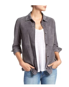 NWT $788 CURRENT ELLIOTT 'The Clean Perfect' Suede Shirt Size 1 - Picture 1 of 5