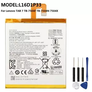 L16D1P33 New Replacement Battery For Lenovo TAB 7 TB-7504F TB-7504N 7504X +Tools - Picture 1 of 2