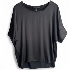 WHBM White House Black Market Woven Dolman Short Sleeve Tee Small Black NWT - Picture 1 of 11