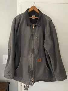 Carhartt C61-GVL Duck Canvas Sherpa Lined Sandstone Barn Coat Jacket Men's XL - Picture 1 of 12