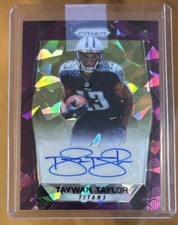 2017 Panini Prizm Rookie Purple Crystals Auto Taywan Taylor #33/75 Titans RC